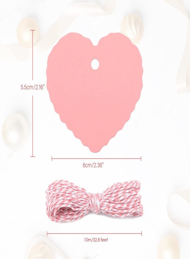 جيجاكرافت مجموعة جيج كرافت من 100 قطعة من بطاقات الهدايا الوردية، بطاقات ورقية على شكل قلب مع خيط، بطاقة فارغة مقاس 2.2 × 2.4 بوصة لعيد الأم، بطاقة تعليق لهدايا الحفلات، بطاقة تغليف هدايا لأعياد الميلاد، وحفلات استقبال المولود، وحفلات الزفاف - Image 2